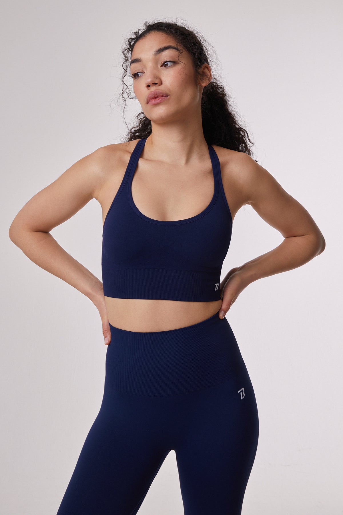 Bali Blue Stella Navy Printed Seamless Racerback Sport Yoga Bra - Women -  Pineapple Clothing