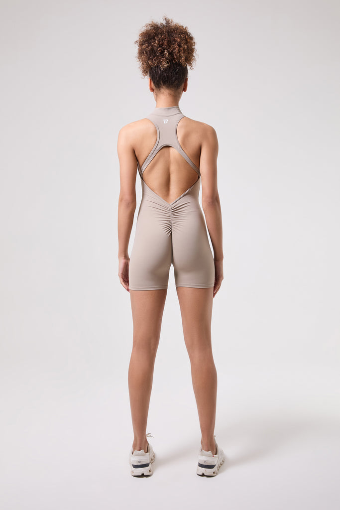 AURA SHORT JUMPSUIT IN BEIGE